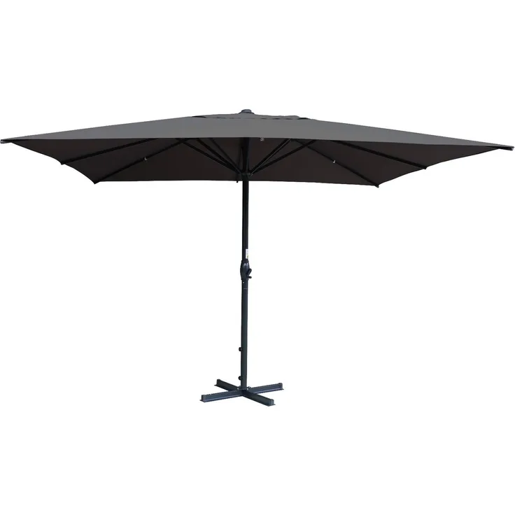 Gardissimo GIGANTE XXL Sonnenschirm Gartenschirm Marktschirm 400x400cm anthrazit