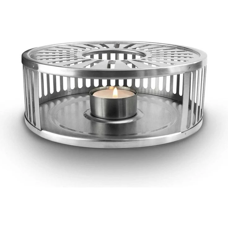 Creano Stövchen Stövchen “Stripes” Silver aus Edelstahl, (2-tlg), Teewärmer aus Edelstahl, stabil, sämtliche Teekannen geeignet – Bild 3