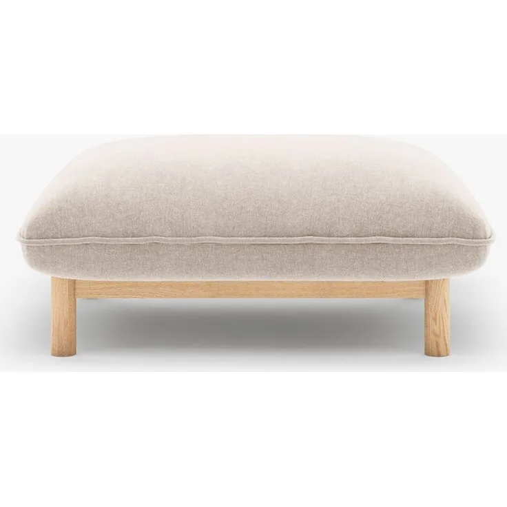 Micadoni Ada Pouf klein Strukturierter Stoff Wind Helles Beige
