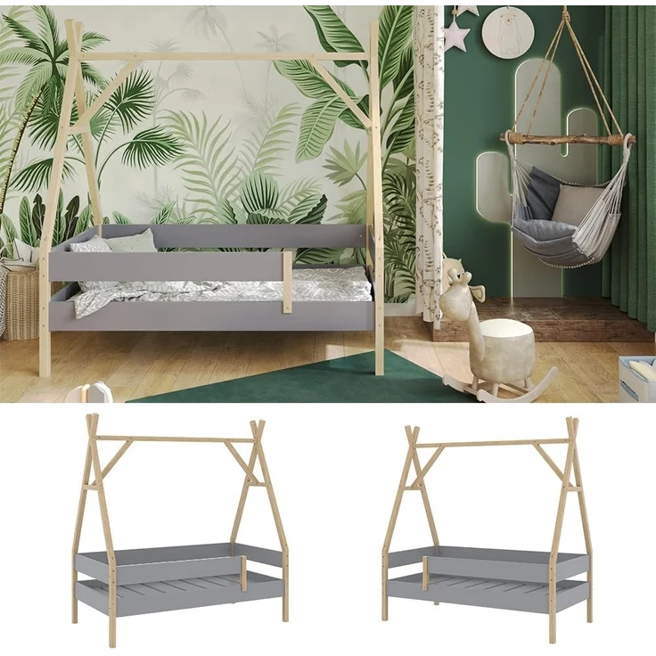 Kinderbett Bali Grau 80x160 cm Vitalispa – Bild 4