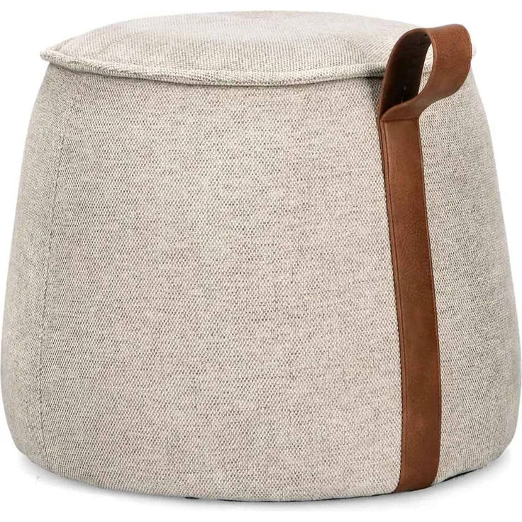 Pouf Anila aus Chenille-Stoff, Hellgrau, 50 x 50 x 42 cm