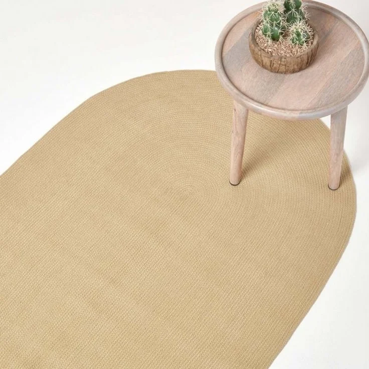 Homescapes Teppich Handgewebter geflochtener Teppich in Beige, 50x80 cm, Höhe: 20 mm – Bild 4