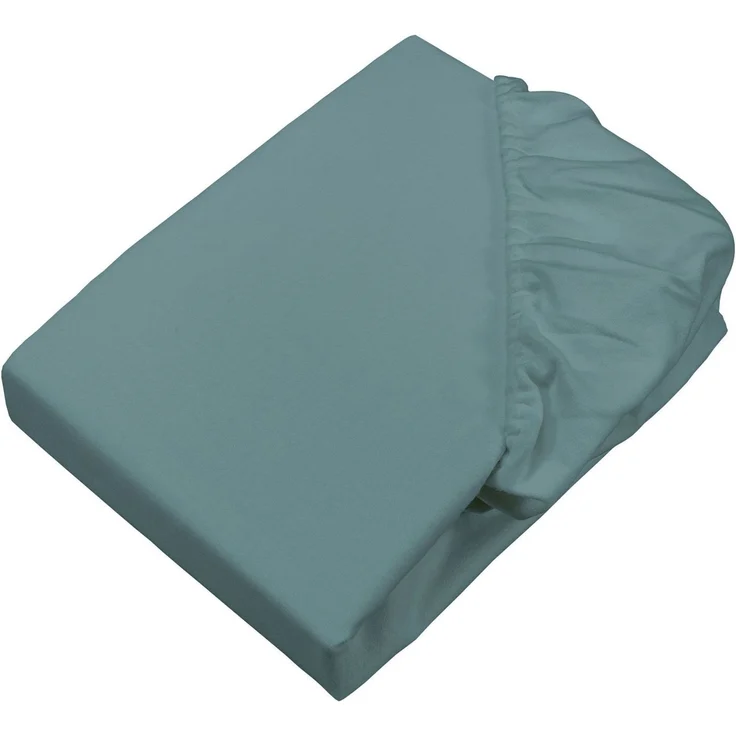 Setex - Feinbiber Bettlaken mit Gummizug kuschelig weich - Biber Spannbettlaken aus 100% Baumwolle mit rundum Spanngummi - Bettwäsche ganzjährig - Betttuch 140x200 cm Dunkel Jade – Bild 1