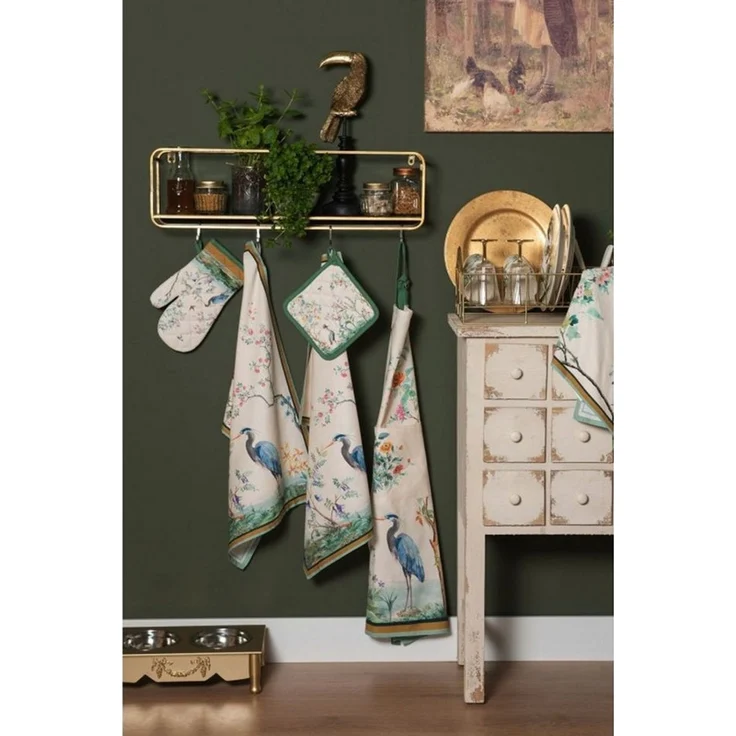 Clayre & Eef Topfhandschuhe Birds in Paradise, (Set, 2-tlg, 2-teilig), Ofenhandschuhe wattiert Größe: ca. 18x30cm – Bild 4