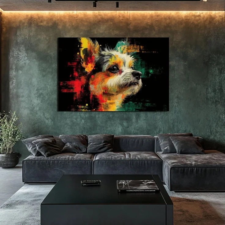 DARO Design Wandbild Hunde Pop Art Wandbilder Wand Deko Bilder Modern Leinwandbild, (Malteser - Bild klein Wohnzimmer Schlafzimmer Büro Flur Esszimmer Einteilig Querformat Fotodruck Pop-Art Hunde), 20x30 cm – Bild 4