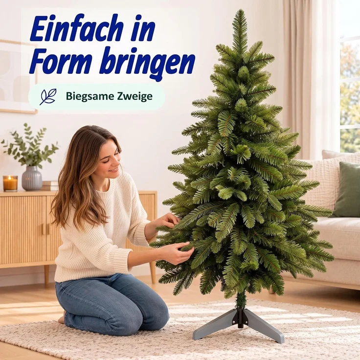 Relaxdays Künstlicher Weihnachtsbaum Nordmanntanne – Bild 4