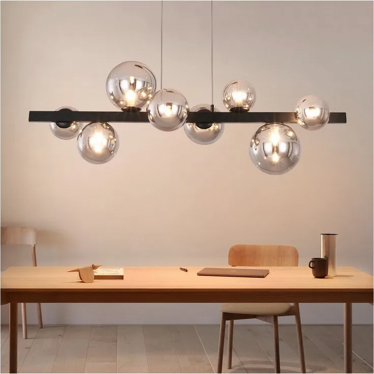 Nettlife Pendelleuchte Esstisch Glas G9 8/14 Flammig Modern Kronleuchter, LED wechselbar, Esstischlampe Wohnzimmer Hängeleuchte für Schlafzimmer Hotel