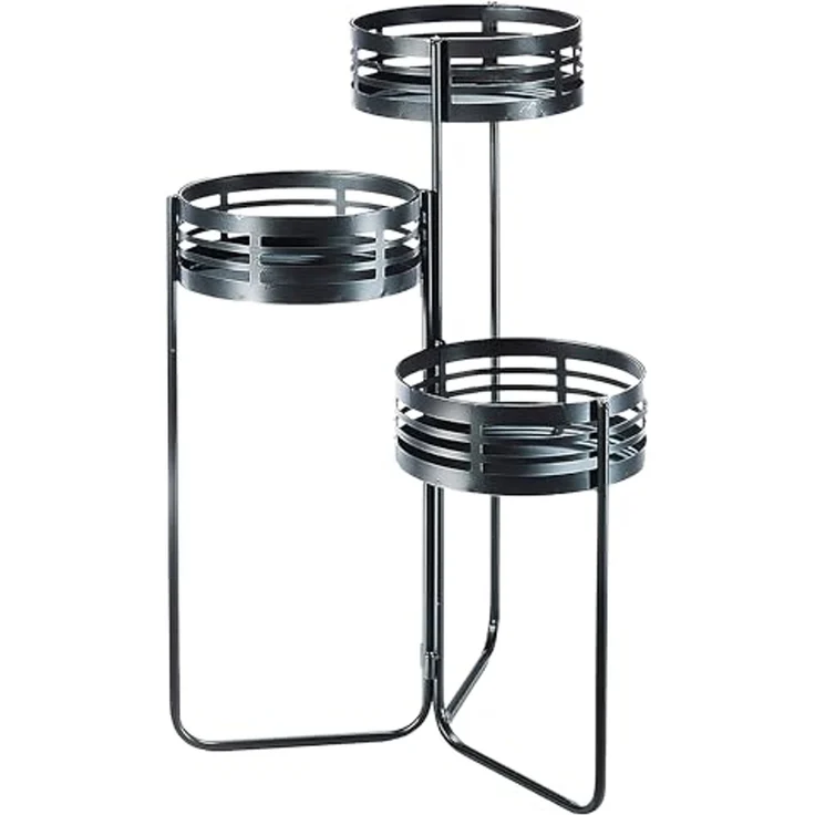 Kobolo Blumenständer Pflanzenständer Blumentreppe - schwarz - Metall (1 St) – Bild 1