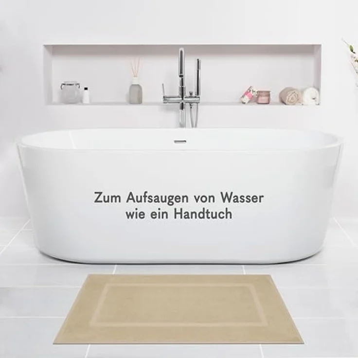HAMMETEX Badematte Hotelmatte, Duschvorleger, Höhe 5 mm, rutschhemmend beschichtet, beidseitig nutzbar, Baumwolle, rechteckig, 2-teiliges Set, einfarbig, 100% Baumwolle – Bild 2