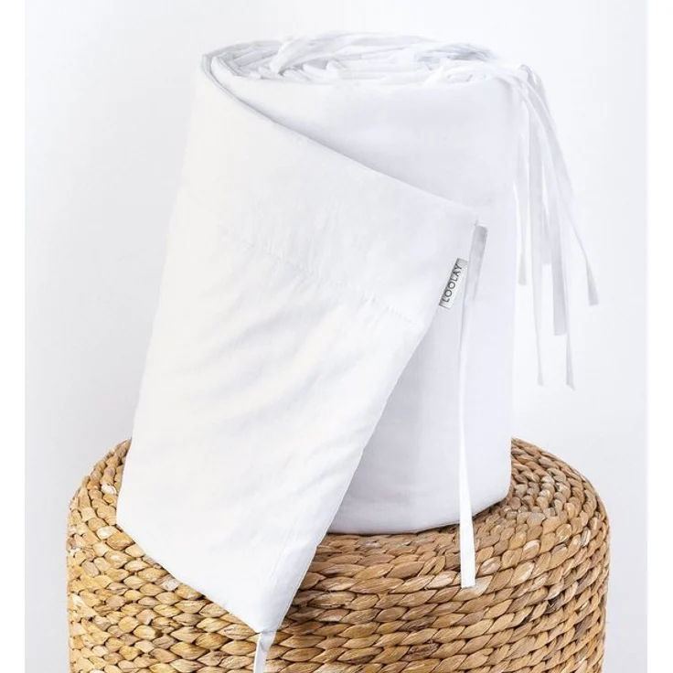 Loolay Bettnestchen 100% WEIß BIO-Baumwolle Atmungsaktives Babybett BETTUMRANDUNG, (420, 360, 210, 180 x 30cm, Baby und Neugeborene Premium GESCHENK!, LUX Babyausstattung Umrandung Kopfschutz Kantenschutz Bettschlange), LOOLAY® - 100% Europäische Stoff... – Bild 4