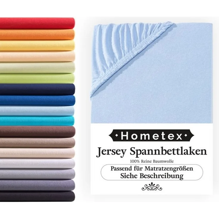 Hometex Premium Textiles Spannbettlaken Jersey Spannbettlaken 100% Baumwolle, Jersey, Gummizug: Rundumgummizug, Premium-Jersey Matratzenhöhe bis 23 cm – Bild 4