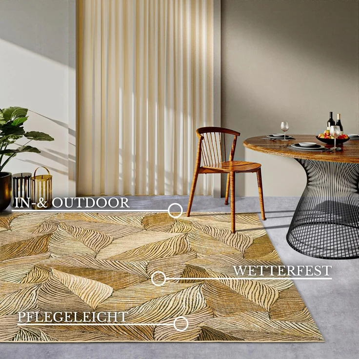 Villeroy & Boch Outdoorteppich Eugene, rechteckig, Höhe: 3 mm, In- und Outdoor, Flachgewebe, wetterfest, Balkon, Garten, Terrasse – Bild 3