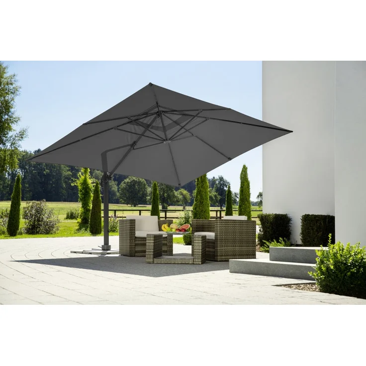 Sonnenschirm Rhodos Grande 300x400/8 rechteckig, ca. 300 x 400 cm anthrazit – Bild 7