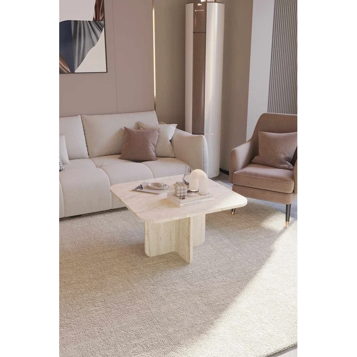 Skye Decor 'Noya - Travertine' Couchtisch, Travertin, 70 x 42 x 70 cm – Bild 4