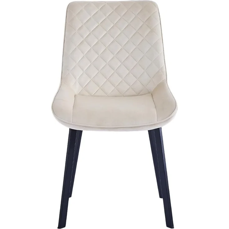 Shally Dogan Set mit 4 Stühlen für Esszimmer, Haus, Büro, Wohnzimmer, Wartezimmer, ergonomischer Stuhl mit Samtbezug und schwarzen Füßen, Sessel modernes Design, bequem mit robuster Struktur (Beige) – Bild 5