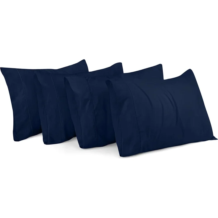 Utopia Bedding King-Kissenbezüge – 4er-Pack – Hotelverschluss – weicher, gebürsteter Mikrofaserstoff – schrumpf- und farbecht, Kissenbezüge, Kingsize, 20 X 40 Inches (Marineblau)