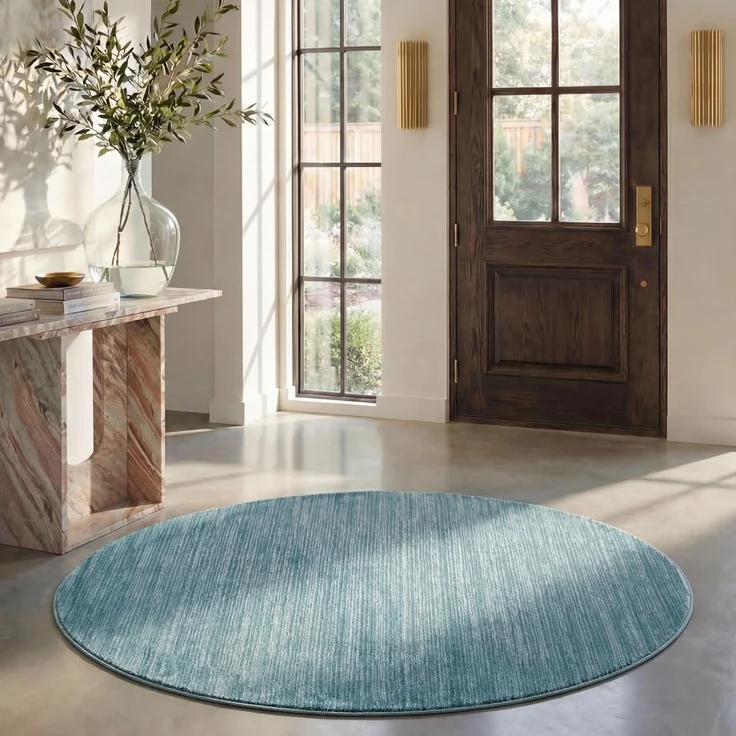 SAFAVIEH Modern Teppich für Wohnzimmer, Esszimmer, Schlafzimmer - Vision Collection, Kurzer Flor, Meeresschaum, 200 X 200 cm