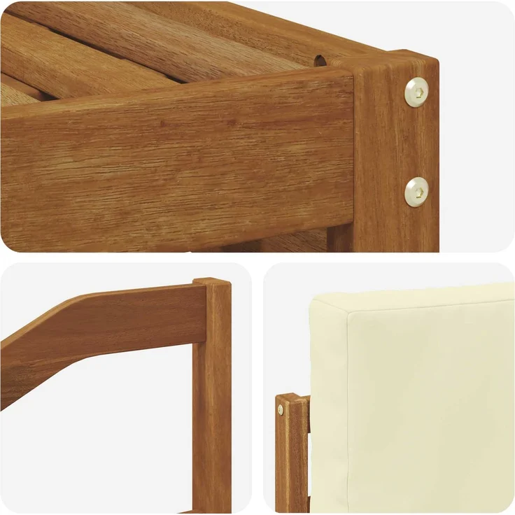 vidaXL Outdoor-Sofagarnitur 4 stk. 4-Sitzer Natur und Creme 3374625 – Bild 5