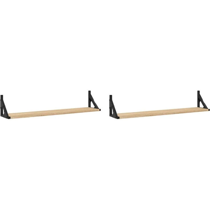 2er-Set Wandregale, Hängeregale Sonoma-Eiche 80 x 15 x 15,5 cm Holzwerkstoff de6638 – Bild 1