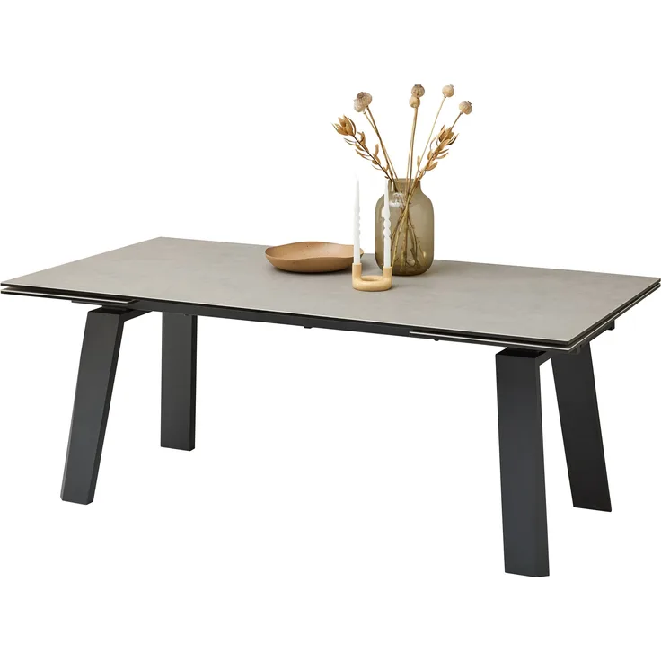 Kulissen-Esstisch >Janis< ausziehbar bis 300cm, grau, schwarz - 200/300x76x100 (BxHxT)