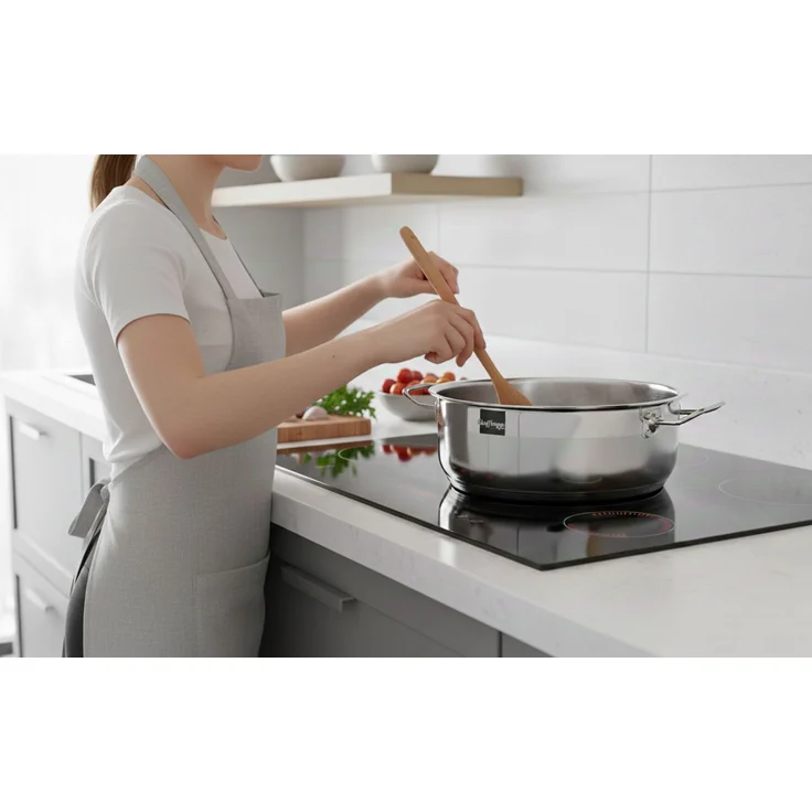 Edelstahl Kochtopf mi Antihaftbeschichtung - Induktionsgeeignet in Silber ø40 cm – Bild 4