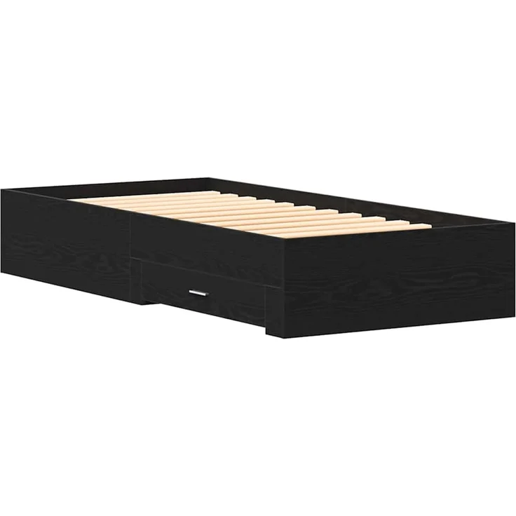 vidaXL Bettrahmen Schwarz Eichen-Optik 100 x 200 cm Holzwerkstoff 3333983 – Bild 7