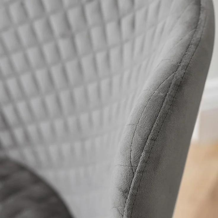 Julian Bowen Luxuriöser Bürostuhl aus grauem Samt, 52x60 cm – Bild 7