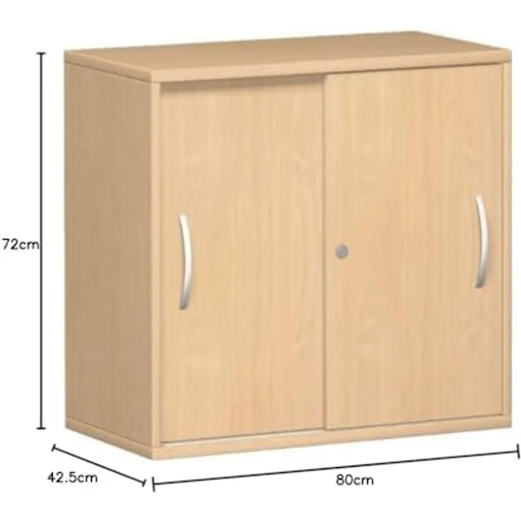 Anstell-Schiebetürenschrank Oberboden 25 mm, 80x42x72cm, Buche Buche – Bild 3