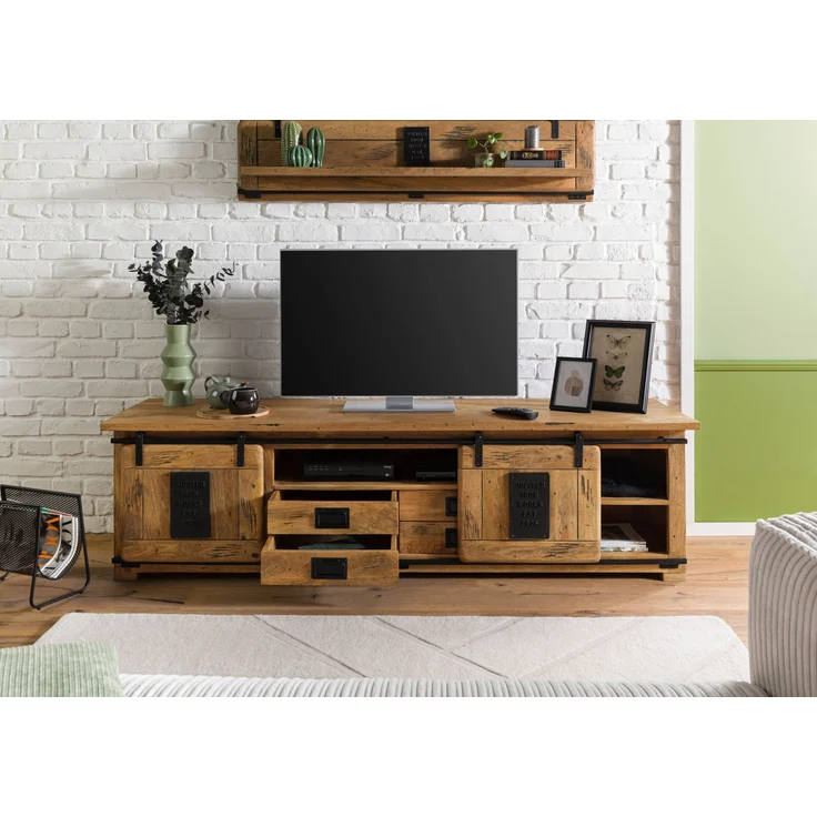 TV-Board Mango 200x55x55 natur lackiert RAILWAY #314 – Bild 4