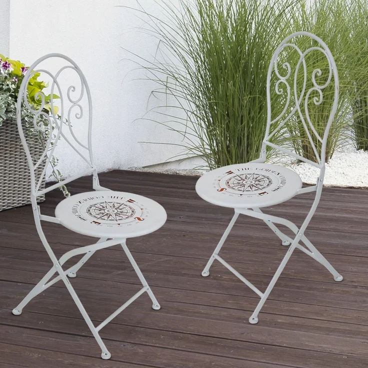 Klappstuhl, Gartenstuhl, weiß, Kompass Design – Bild 4