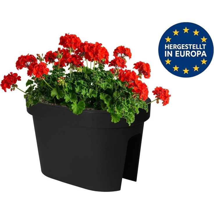 mucHome Balkonkasten für Geländer in Anthrazit Blumenkasten Blumentopf Pflanztopf – Bild 3