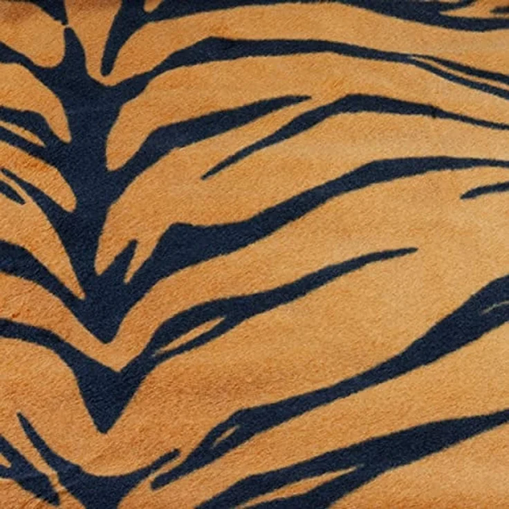 BRUBAKER Fellteppich Tigerfell Bettvorleger, Motivform, Höhe: 260 mm, flauschiger Kaminvorleger Teppich, Tiger Kuscheldecke 130x120 cm – Bild 7