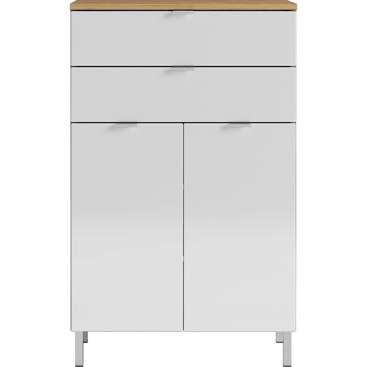 Germania Kommode 8531-552 GW-Mauresa, in Grandson-Eiche-Nb. /Weiß, Fronten in Hochglanz, 60 x 97 x 34 cm (BxHxT)