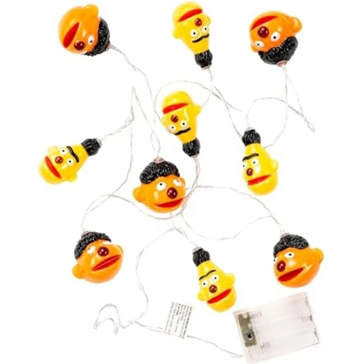 United Labels® LED-Lichterkette Ernie & Bert LED Lichterkette 2m 10 LEDs warmweiß batterie innen – Bild 1