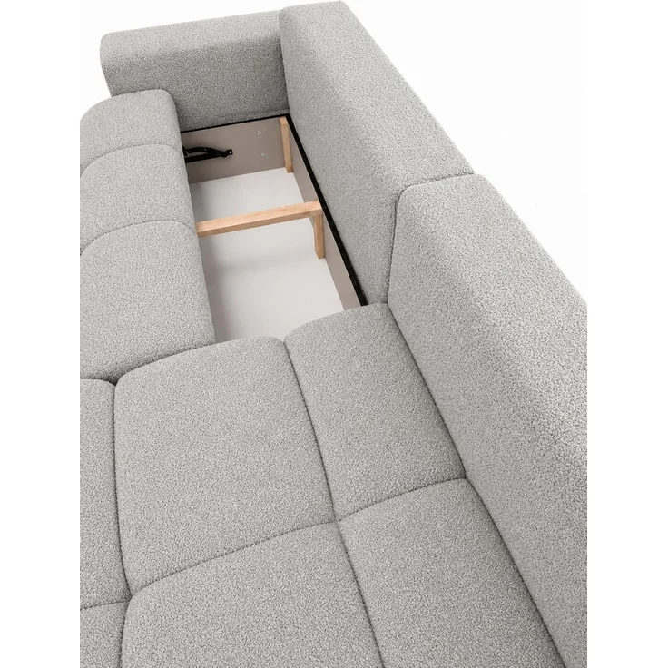 KRISAN MÖBEL Ecksofa BUBBLE in Grau mit Schlaffunktion & Ottomane rechts, modernes Polstersofa, 275 × 73 x 170 cm, Liegefläche 160 × 216 cm – Bild 3