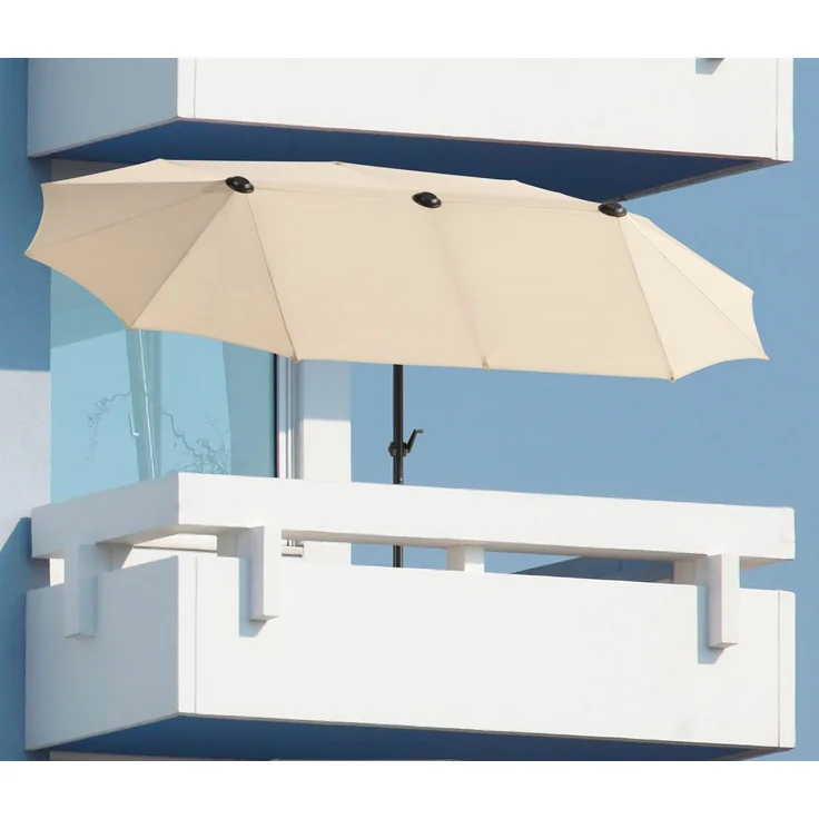 Balkonschirm Salerno rechteckig, ca. 300 x 150 cm natur – Bild 1