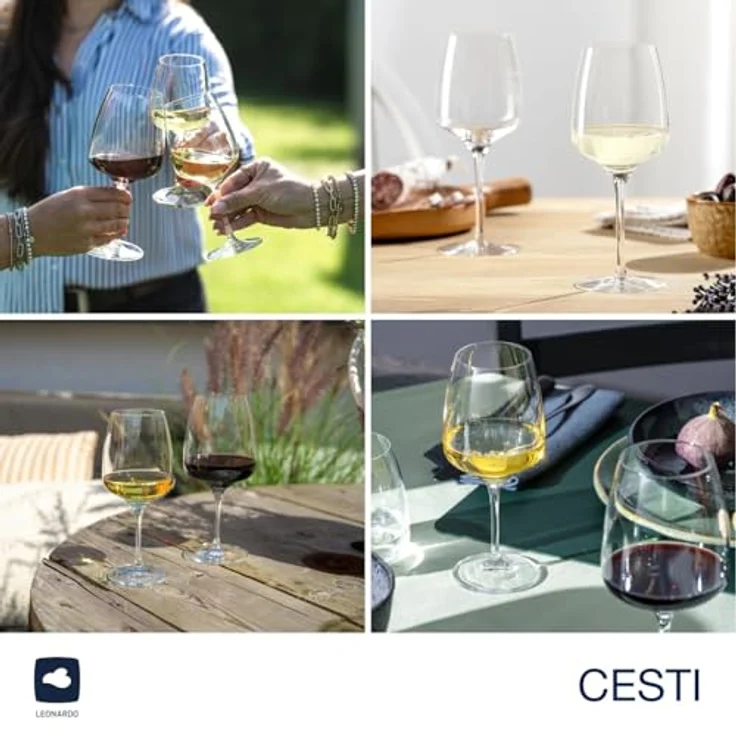 LEONARDO Weißweinglas Rieslinggläser CESTI + Poliertuch, 7-tlg, Kristallglas, 6 Riesling-Gläser mit Poliertuch – Bild 4