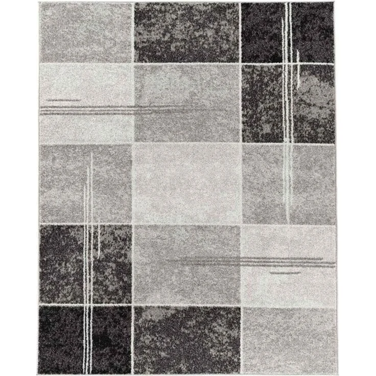 TaraCarpet Teppich Moderner Teppich Aragon 57 kariert modern, rechteckig, Höhe: 13 mm, kariert modern grau Wohnzimmer Schlafzimmer Esszimmer 080X150 cm – Bild 4