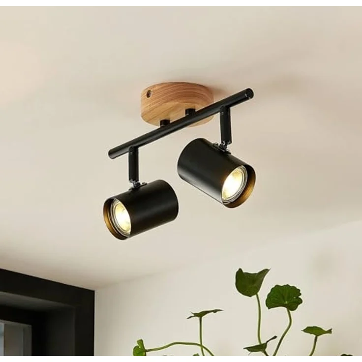 Lindby Deckenleuchten Xiomara, Metall, Schwarz IP20, 2 x 8 W LED – Bild 2