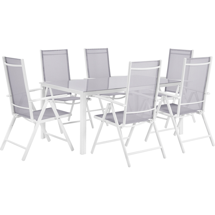 Gartentisch Set CATANIA Metall 160x91x71 cm Grau