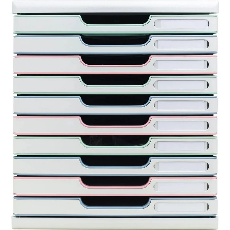 EXACOMPTA Aufbewahrungsbox Schubladenbox Modulo, 10 Schubladen, AutentiK Farben sortiert 302303D, Schubladenboxen – Bild 2