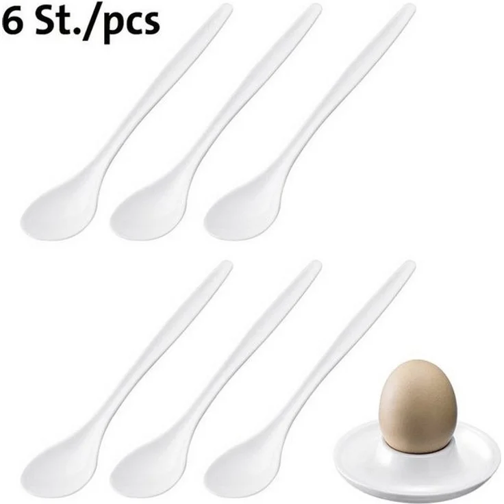 Westmark Eierlöffel, Kunststoff, 14,5 cm, wiederverwendbar, Mehrweg, weiß (6er Pack) – Bild 3