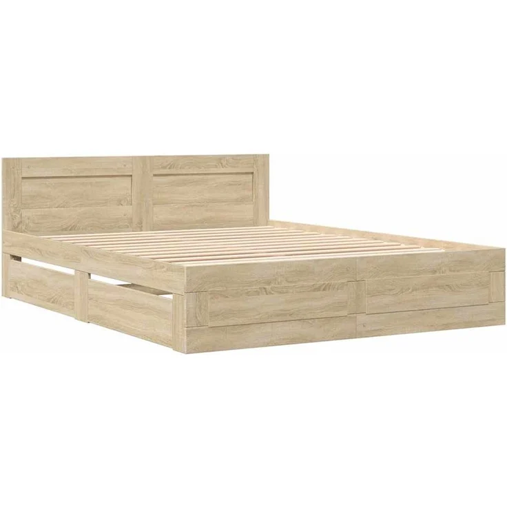 vidaXL Bettrahmen 2 stk. Sonoma 153 x 203 cm Holzwerkstoff 3402855 – Bild 2