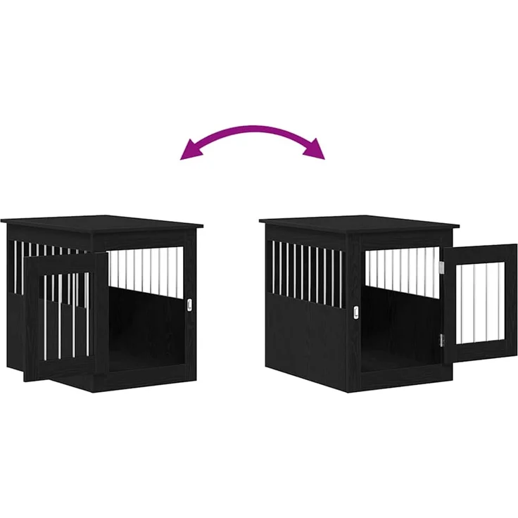 vidaXL Hundebox-Möbel Schwarze Eiche 55 x 75 x 65 cm Holzwerkstoff 862175 – Bild 9