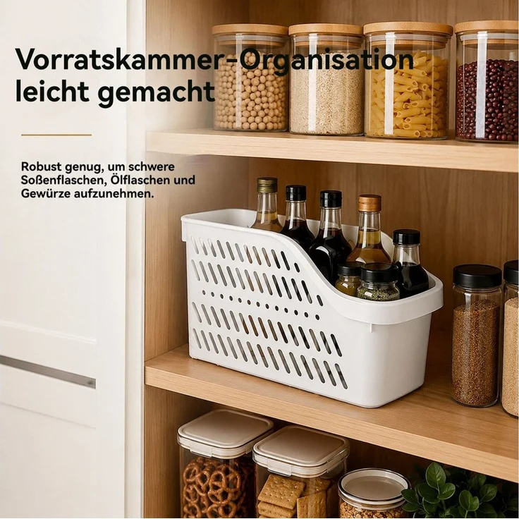 BlingBin Aufbewahrungskorb Aufbewahrungsbox mit Rollen Küchenschrank, Organizer und Aufbewahrung (3er Set, 3 St, Unterbecken Organizer,Mehrzweck Kunststoff Schrankkorb 36x19x13cm), Für Küche, Badezimmer, Küchenschrank, Kosmetik,Kinderzimmer,Büro – Bild 2
