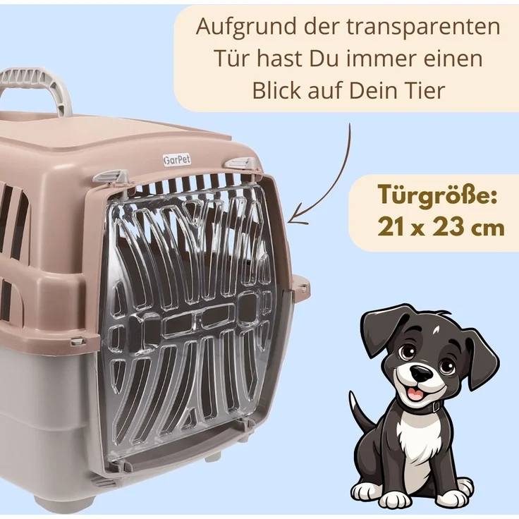 2er Set Transportbox Hundebox Katzentransportbox Kaninchen Transport Auto Box Korb Katzenbox extra viele Luftschlitze sicheres Schloss – Bild 5