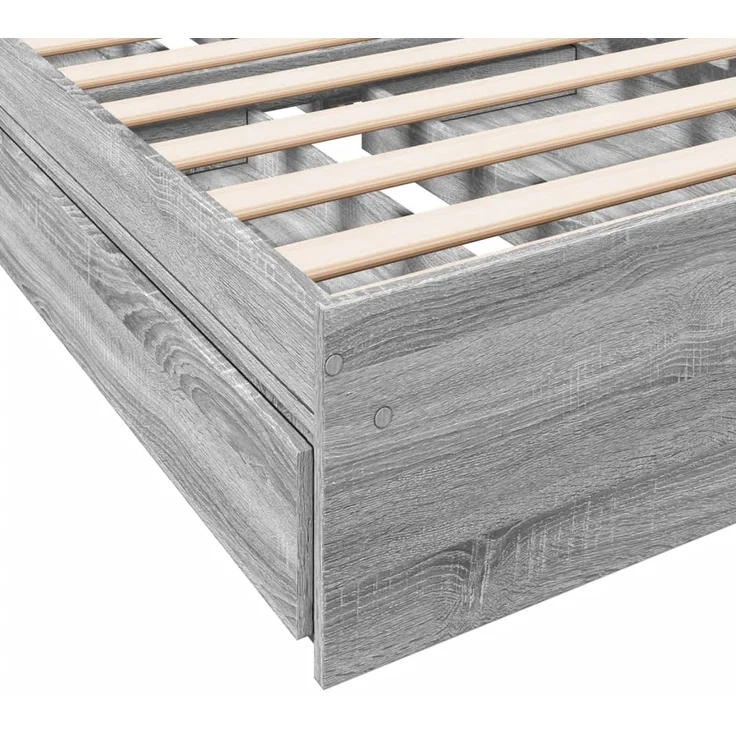 vidaXL Bettgestell mit Schubladen Grau Sonoma 100x200 cm Holzwerkstoff 3280676 – Bild 7