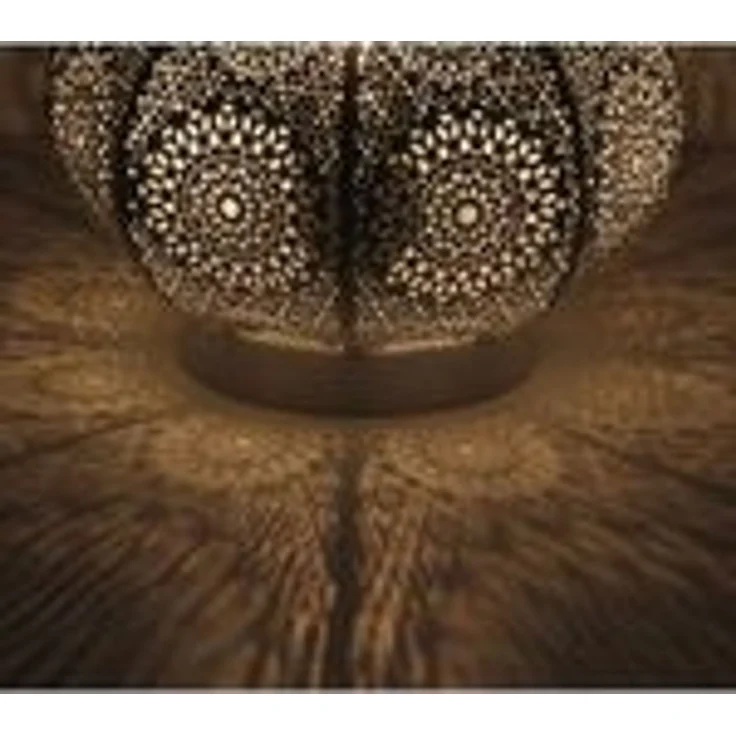 Orientalische Tischlampe Fahid LN2080 – Shabby Weiß-Gold, Handgefertigte Bodenlampe aus Metall, 30 cm Höhe x 18 cm Durchmesser – Bild 6