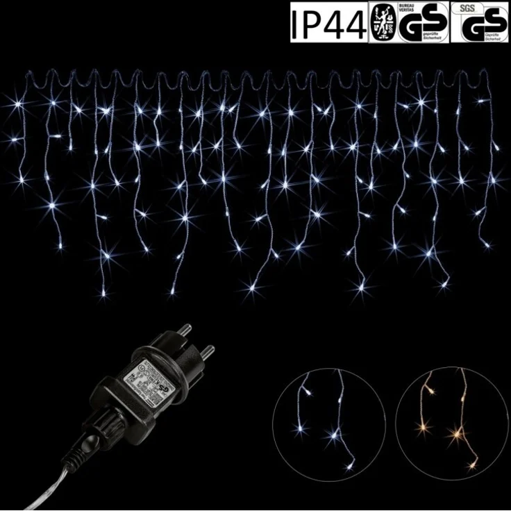 VOLTRONIC Eisregen Lichterkette, innen und außen, IP44, Größen- und Farbwahl, 200 LEDs, kaltweiß – Bild 7