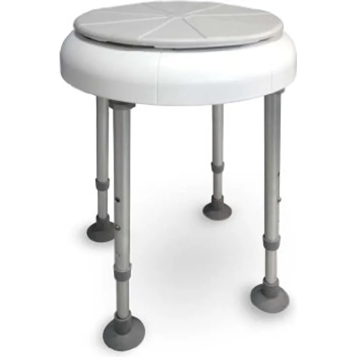 Drive Medical Duschhocker Delphi, drehbare Sitzfläche, max. 140 kg, Höhe verstellbar 45-55 cm, weiß